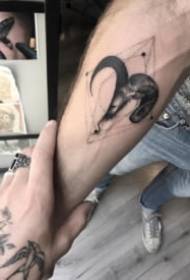 Czarno-szare 9 małych nakłuwanych zdjęć tatuażu na rękach