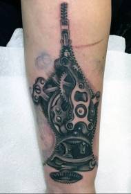 Arm realistic zipper and mechanical parts tattoo pattern