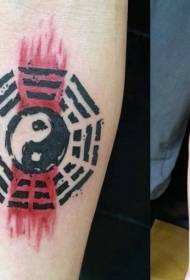 Japannese tradisionele yin en yang skinder arm tattoo patroon