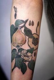 Flors de color del braç i patró de tatuatge de papaia