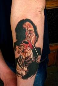 I-Arm color creepy man tattoo iphethini