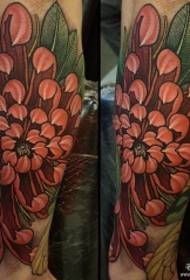 De brazo pequeno patrón de tatuaxe de escola de crisantemo europeo e americano