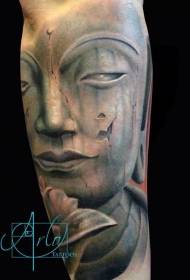 Arm color realistic, come Buddha statue tattoo