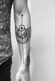 Arm Black Mountain with Round Tattoo Pattern