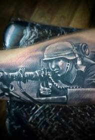 Mannlig arm 2. verdenskrig tatoveringsmønster for soldat