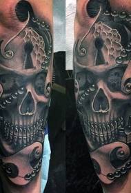 Braço novo estilo realista crânio humano tatuagem padrão