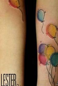 Small arm splash ink balloon color tattoo pattern