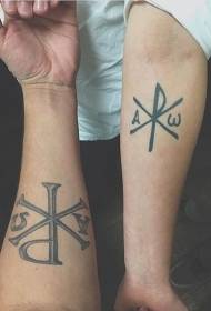 Arm Religious Special Symbol Chi Rho Christ Letter Tattoo