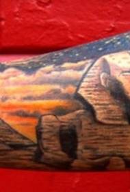 Arm egypt pyramid theme tattoo pattern