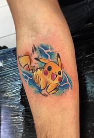 Liten arm Pikachu tecknad målad tatueringsmönster