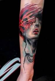 Arm new style colorful women with jewelry tattoo pattern