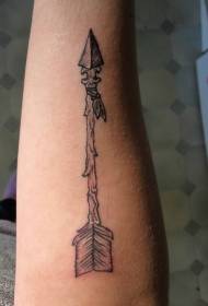 Мужчынская рука старажытны малюнак татуіроўкі са стрэлкамі