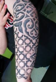 Arm black mottled pattern tattoo picture