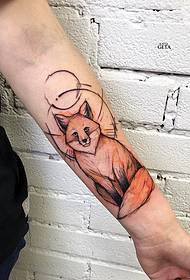 Europees en Amerikaans geverfd vos tattoo-patroon met kleine arm