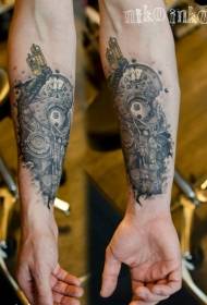 biomehanički mehanički uzorak tetovaže u boji ruke