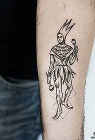 Patró de tatuatge de pallasso europeu i americà de braç petit