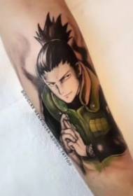 Cartoon anime character tattoo work with a small arm