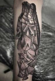 Невероватна тетоважа у облику вука у геометријском стилу