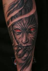 Arm moderne horror movie tema monster woman portrait tattoo