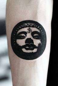 ruku okrugli crni uzorak tetovaže statue Bude