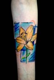 modello di tatuaggio fiore piccolo colore stile moderno braccio