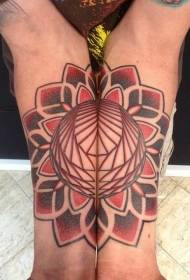 Arm color big flower totem tattoo pattern