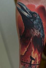 Boja ruke realistična novi stil stara zamka vrana tetovaža