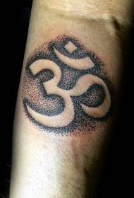 Sting stílusú fekete ázsiai karakter tetoválás minta
