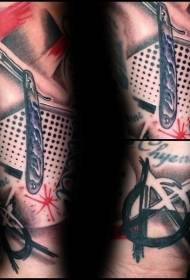 Arm PS სურათის დამუშავების პროგრამული უზრუნველყოფის სტილის ფერი blade tattoo