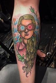 Stil ilustrare braț de tatuaj erou de film Harry Potter colorat
