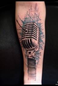 Small arm microphone European and American tattoo pattern