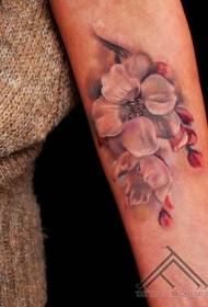 arm illustration style color flower tattoo pattern