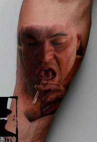Arm realistic La Leonardo DiCaprio portrait tattoo