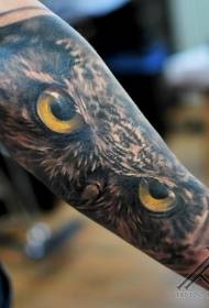 Arm uil tattoo realistische realistische stijl