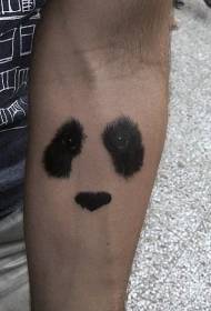 Black arm realistic black panda face tattoo pattern