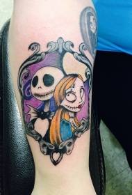 Lengan warna zombie pasangan gambar potret tattoo