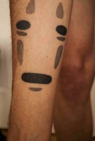 Arm black funny sting face tattoo pattern