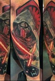 Aarm Illustratioun Stil faarweg Star Wars Sith Villain Tattoo