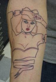 Naoružajte minimalistički uzorak žene za tetovažu
