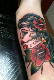 Patrón de tatuaxe da deusa do novo estilo de cor de brazo