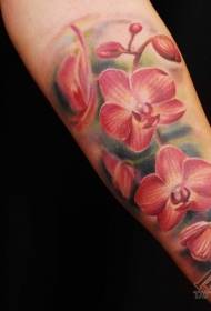 arm realistic style colored flower tattoo pattern