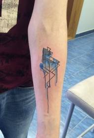 Arm homemade water color geometric tattoo pattern