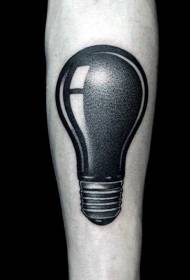 男手臂個性黑白燈泡紋身圖案