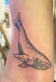 Caj npab yooj yim thiab tshiab whale tattoo qauv