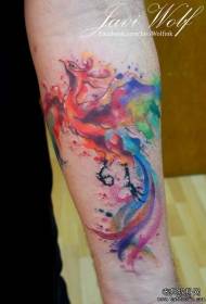Подетална шема на тетоважа со мастило со поздравниот мастило во боја