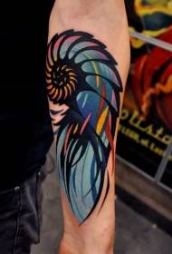 Arm vand farve enkel dekorativ stil hypnotisk tatovering mønster