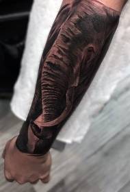 arm beautiful black elephant personality Tattoo pattern