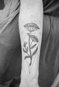 Small arm small fresh geometric tree prick tattoo pattern