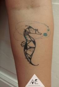 Озбройте простий геометричний морський коник з орнаментом татуювання візерунком