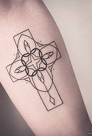 Patrón de tatuaxe de liña xeométrica de brazo pequeno